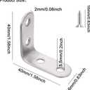 8PCS L Corner Bracket 40MM x 40MM Angle Bracket Double Holes Brackets for Wood with 32 Screws Metal Corner Brace