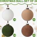 2 x Sotiff 24 Pcs Christmas Velvet Ornaments Balls 2.4 Inch Velvet Balls for Christmas Tree Ornaments Ball for Family Holiday Wedding Party Xmas Tree Hanging Decoration Multicolor