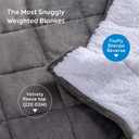 Uttermara Weighted Blanket Twin 15 Pounds for Adults 48x72 inches, Soft Plush Fleece & Cozy Warm Sherpa Weighted Blankets Great for Sleep & Calming, Twin Size Heavy Blanket for Couch Bed, Grey, 48" x 72" 15lbs