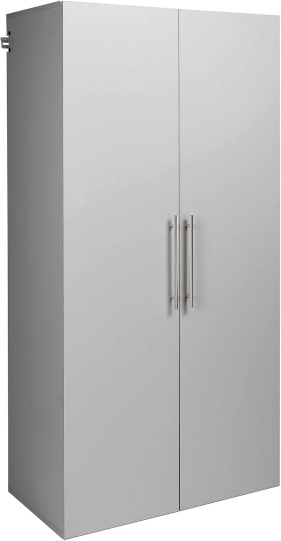 Prepac HangUps Large Storage Cabinet - Immaculate Light Gray 36" Cabinet with Storage Shelves and Doors; Ideal for Bin and General Storage Solutions