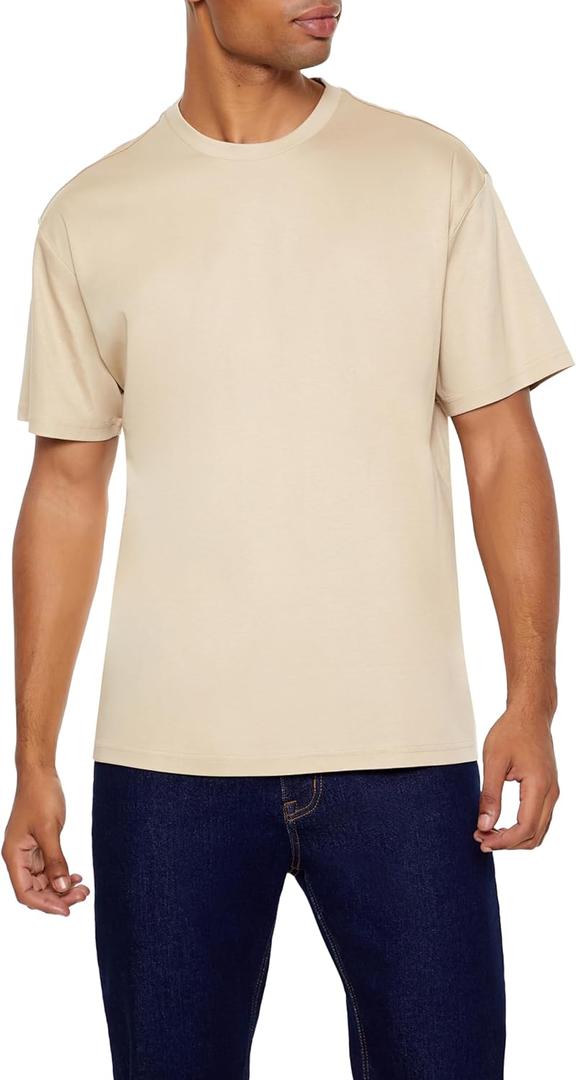 Forever 21 Men's Supima-Blend Cotton Crew Tee (XX-Large, Brown)