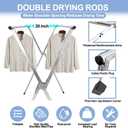 94.5in Premium Stainless Steel Clothes Drying Racks, Foldable and Adjustable Laundry Drying Rack Clothing for Indoor Outdoor (94.5" D x 28.4" W x 50.4" H)