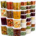 JoyServe 48 Sets Deli Containers with Lids  16oz & 32oz  Leak Proof, Microwaveable, Dishwasher & Freezer Safe  Plastic Food Storage & Soup Containers