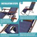 Queekay 2 Pcs Gravity Chair Replacement Fabric with 8 Bungee Cord Lounge Chair Cloth Mesh Patio Chair Repair Kit for Patio Recliner Outdoor Lawn Pool Beach Sling Chair (Blue,63" X 21")