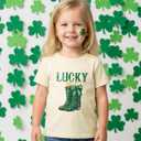 Toddler Boys St Patricks Day Shirt for Girls Funny Saint Patricks Day T-Shirts Kids Short Sleeve Tops Shamrock Tee 2-8 Years (Yellow)