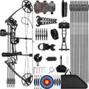 Lanneret Compound Bow and Archery Sets - Right Hand Archery Compound Bows 0-70 lbs Draw Weight Adjustable for Adults and Beginners25"-31" Draw Lengthup to IBO 320 fpsArchery Hunting Bow Set, Black-Righthanded
