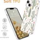 Compatible with iPhone 14 - Beautiful Flowers Cactus Printed Shockproof Protective Case With Unique Design for Women Girls TPU Cover