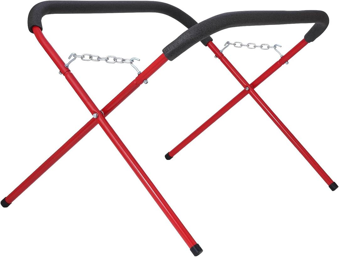 Portable Workbench Folding Work Stand, 2Pack 1,000 Pound Capacity Foldable Work Table, Heavy-Duty Bumper Stand for Garage and Shop in Red