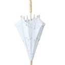 Zerodis Lace Umbrella, Silk Cloth Material Embroidery Bride Parasol Wedding Photography Props Wedding Decoration Umbrella(L-White)