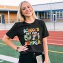 Happy Last Day of School Shirt Womens Schools Out for Summer T-Shirt Teacher Off Duty Gift Shirt (Gray, M)