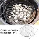 Outapark Grill Grate Replacement Parts for Weber 22'' Kettle Charcoal Grill,22 Inch Charcoal Kettle Accessories for Weber 7435 7441,One-Touch Cleaning System Kit for Weber 7444,Stainless Steel