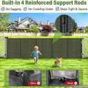 48" Tall x 120" Wide Outdoor Retractable Gate, All-Weather Resistant, Black