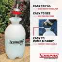 Chapin 20005 Pump Sprayer, 2Gallon, Lawn & Garden, Translucent Poly Tank, FunnelTop, SureSpray, Adjustable Cone Nozzle & 34" Hose for Fertilizer, Weed & Pest Application