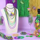 Mega-L 126Pcs Necklaces Accessories for Mardi Gras Beads Purple Green Gold 31.5" Holiday Carnival Beads Bulk for Mardi Gras Parade Throws Pirate Wedding Birthday Party Decor Supplies Favors