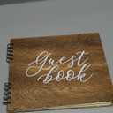 Paper Junkie Rustic Style Wooden Guest Book - Wedding Reception, Bridal Shower, Baby Shower, Quinceanera Guest Book (112 Pages, 11.25x8.75 in)