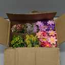 LUEUR Set of 6 Potted Artificial Flowers Fake Flowers with Vase Faux Flowers in Pot, Spring Decor for Home Office Floral Arrangement for Table Dinning Room Decoration Shelf Decor