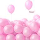 PartyWoo Light Pink Balloons 120 pcs 5 Inch Small Mini Pearl Pastel Baby Pale Pink Latex Balloons for Baby Shower Gender Reveal Valentine's Day Wedding Princess Birthday Party Decorations Pink-Z29