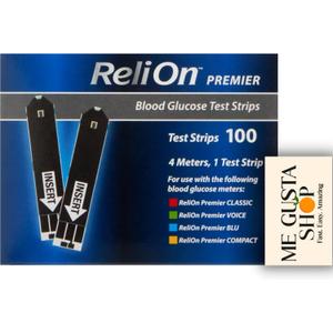 ReliOn Premier Blood Glucose Test Strips, 100 Count + me Gusta Sticker