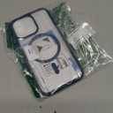 FNTCASE for iPhone 13 Pro Case: Clear Magnetic Phone Cases with Screen Protector Compatible with Magsafe Slim Anti Yellowing Rugged Shockproof Protective Transparent Cell Phone Cover (B-Blue)