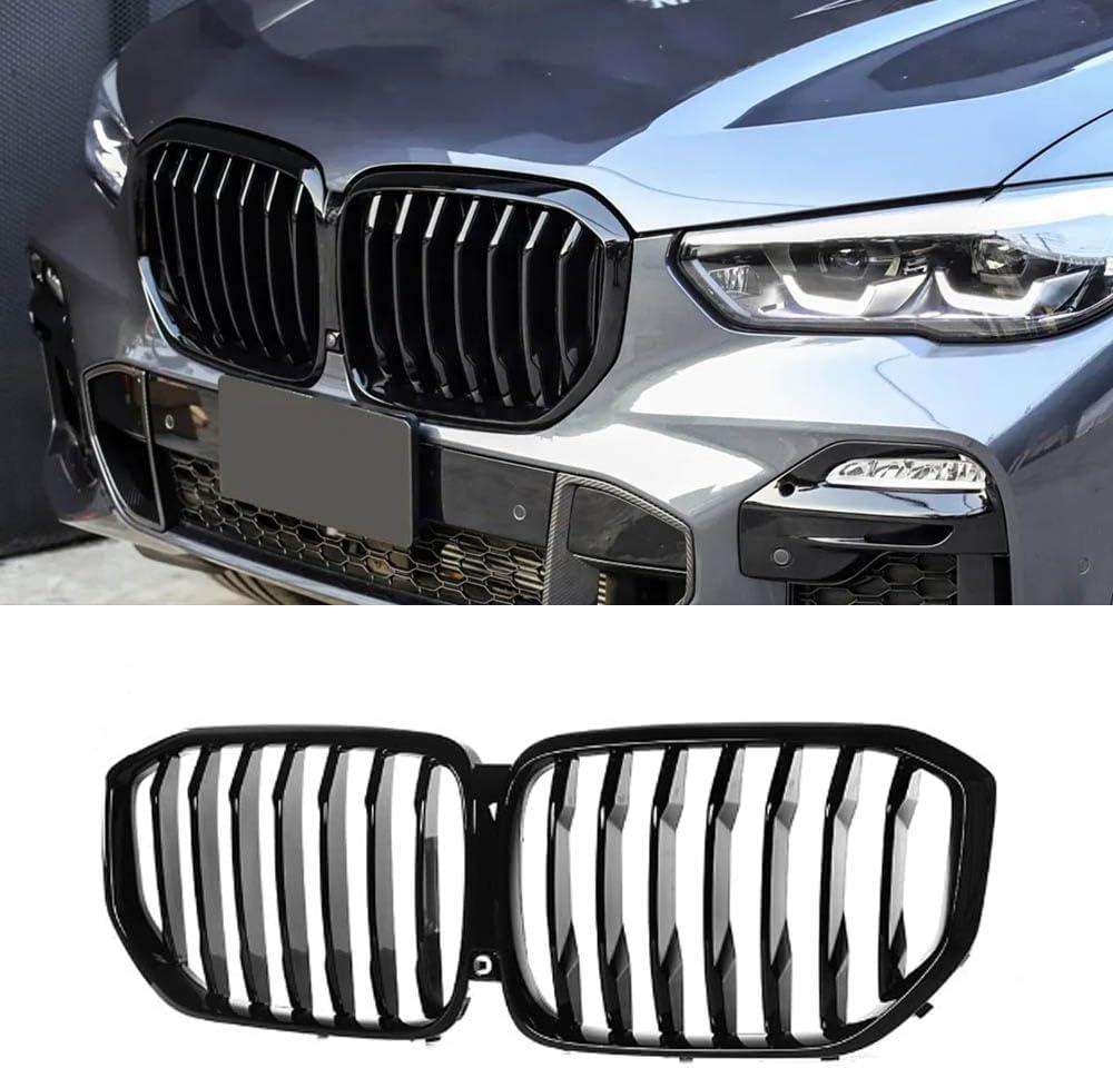 MAXDOM Replacement Front Upper Grill Fit for BMW (2019-2023) X5 G05  Gloss Black Single Slat ABS Grille