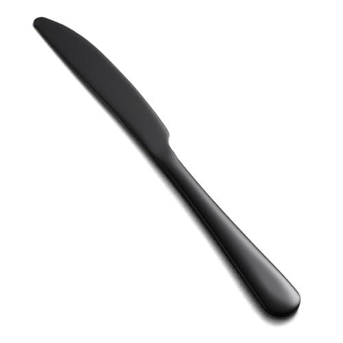 Butter knives 16pcs Food-Grade Stainless Steel black knife 9inch dinner knives seamless black silverware easy to clean Dishwasher Safe