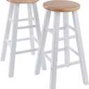 Winsome Element Counter Stools, Natural & White, 24", 2 Piece Set