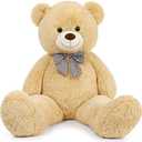 MorisMos Bow Tie Giant Teddy Bear 4 Feet, 47inch Stuffed Animal Big Teddy Bear Plush, Classic Girlfriend Boyfriend Gift, Brown