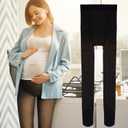 Bonuci Maternity Pantyhose Pregnancy Fleece Lined Tight Women Stretchy Opaque High Waist Legging One size
