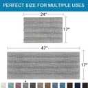 Non Slip Thick Shaggy Chenille Bathroom Rug Mat Set Extra Soft and Absorbent Striped Floor Rugs, 2 Piece, Machine-Washable