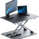 Standing Desk Converter, 25.16" 15.75" Height Adjustable Laptop Stand for Desk, Sit Stand Monitor Stand, No Assembly Required for Home and Office Use (Black)