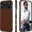 LOHASIC for iPhone 17 Pro Max Case Leather, Slim Luxury Designer Aesthetic Cover for iPhone 17 Pro Max, Soft Vegan Business iPhone 17 Pro Max Leather Case for Men Women, Dark Brown