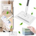 2026 New Snap Grip Mini Mop, Automatic Cloth Changing Mini Mops, 40inches Wet & Dry Click Mops for House Wall Window Bathroom Toilet Corners Door (1*mop+5*Cloth)