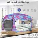 Bed Tent,Portable Privacy Sleeping Bed Canopy,Blackout 90% Drapes for Kids and Adult,Indoor Space Tent with Breathable Large Mesh Windows (Tw", Unicorn)
