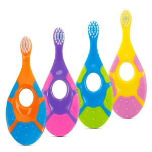 Slotic Baby Toothbrush for 0-2 Years, Safe and Sturdy, Toddler Oral Care Teether Brush, Extra Soft Bristle for Baby Teeth and Infant Gums, Dentist Recommended (4-Pack) (4 Pack)