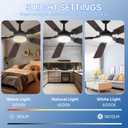 Ceiling Fans with Lights, 52 Inch Modern Ceiling Fans with Lights and Remote Control, DC Reversible Motor, Noiseless, 3CCT, Ceiling Fan for Bedroom, Living Room, Apartment Indoor/Outdoor Use