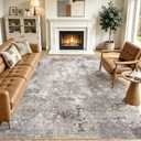 Area Rugs 8x10 Living Room: Washable Large Abstract Modern Neutral Soft Rug Stain Resistant Non-Slip Backing Carpet for Bedroom Dining Room Indoor Nursery Dorm Home Office Decor - Light Brown