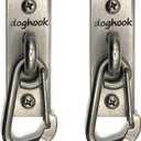 Canine Hitch- Secure Dog Leash Parking Wall Slim Hook with Clip 2 Pack - Tie Out Stainless Steel & ABS Mounting Plate for Strength - Practical Lead Management for Home & Business