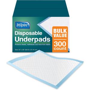 Inspire Disposable Chux Underpads, 23 x 36 Inches, (Pack of 300)