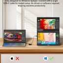 HotYeah Triple Laptop Screen Extender, 15.6" 1080P FHD IPS Folding Stacked Portable Dual Monitor, USB-C Travel Extended Computer Display w/VESA, 180 Rotation, Plug & Play (Windows Only)