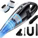 Handheld Car Vacuum Cleaner with 8000PA Powerful Suction, Portable Car Vacuum Cleaner with 2 Filters, Mini Brush, Lightweight, 0.34L Capacity, Essential Accessories