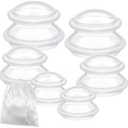 TrelaCo 6 Pcs Cupping Kit for Massage Therapy 3 Sizes Silicone Cupping Set Chinese Massage Therapy for Studio Household Cellulite Joint Pain Muscle Pain(Clear)
