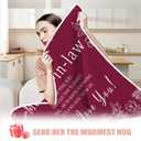 Christmas Mother in Law Gifts Wearable Blanket, Mother-in-Law Gifts Hoodie from Daughter in Law, Bonus Mom/Step Mom Hooded Blanket 47x72 in for Birthday