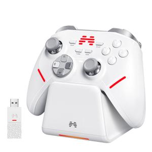 BEITONG KP20 Wireless Game Controller with TMR Joysticks, 1000Hz, Hall Effect Triggers, Multi-Platform for PC/Switch/Steam/iOS/Android, Charging Dock Included