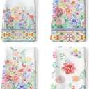 Watercolor Floral Tea Towels, Cotton Kitchen Towel 18.9  27.5 inch, Quick Drying Dish Cloth for Party Anniversary Holiday Decoration, Housewarming Gifts for Mom (Flower Grass)