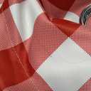 Jubilantex Red and Whitec Buffalo Check Semi Sheer Curtain Panels Gingham Curtains Farmhouse Style Grommet Top Window Drapes for Holiday Living Room Bedroom 52"x84",2 Panels