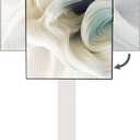 FITUEYES Rolling TV Stand - Portable Mobile TV Cart on Wheels for 32 to 65 70 75 Inch TVs, Landscape to Portrait Rotating and 40Swivel, Height Adjustable TV Cart Rolling TV Stand Hold Up to 88 Lbs (White)