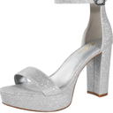 Ankis Chunky Platform Heels - 4 Inch Block Heeled Sandals for Women - Comfortable Open Toe Strappy Heels - Black, Nude, White, Silver, Gold - Summer Dress Shoes 7