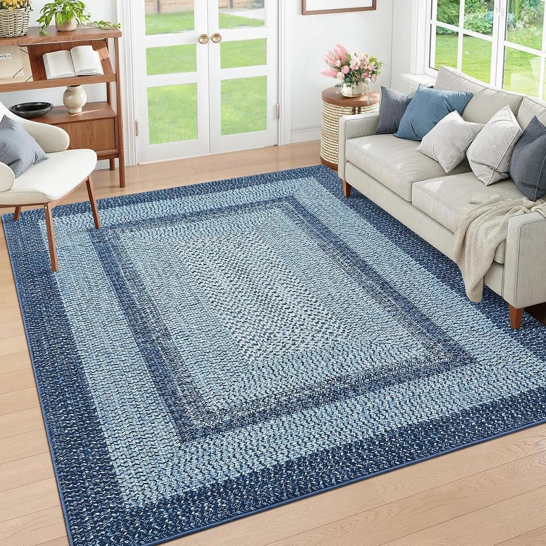 RUGSREAL 9x12 Living Room Rug Large Bedroom Washable Rug Non Slip