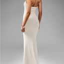 Floerns Women's Sleeveless Maxi Dress Halter Neck Backless Fishtail Hem Evening Bodycon Dresses (White, XS)