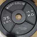 Body-Solid Cast Iron Olympic Single Weight Plate - Free Weights, Dumbbell Plates, 2 Inch Standard Hole for Barbell